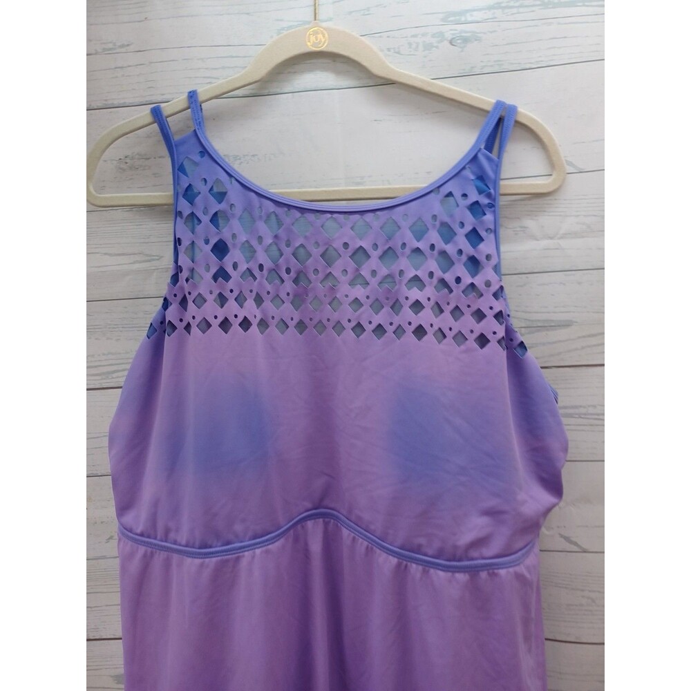 Swimsuits For All Purple Swimsuit Dress Sz 22 Ombre Eyelet Padded - Picture 2 of 11